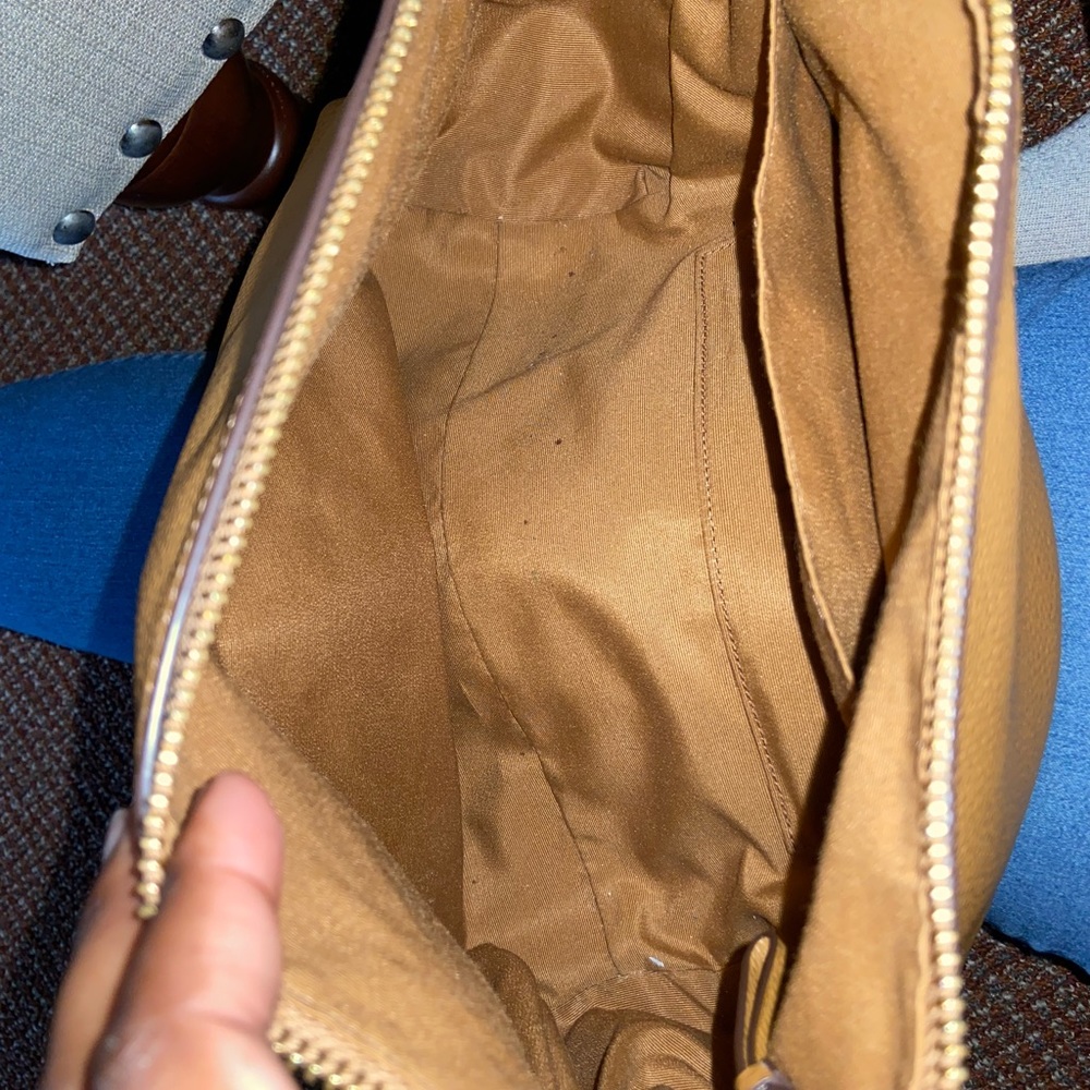 100% Leather Camel Coach Handbag - Picture 2 of 3